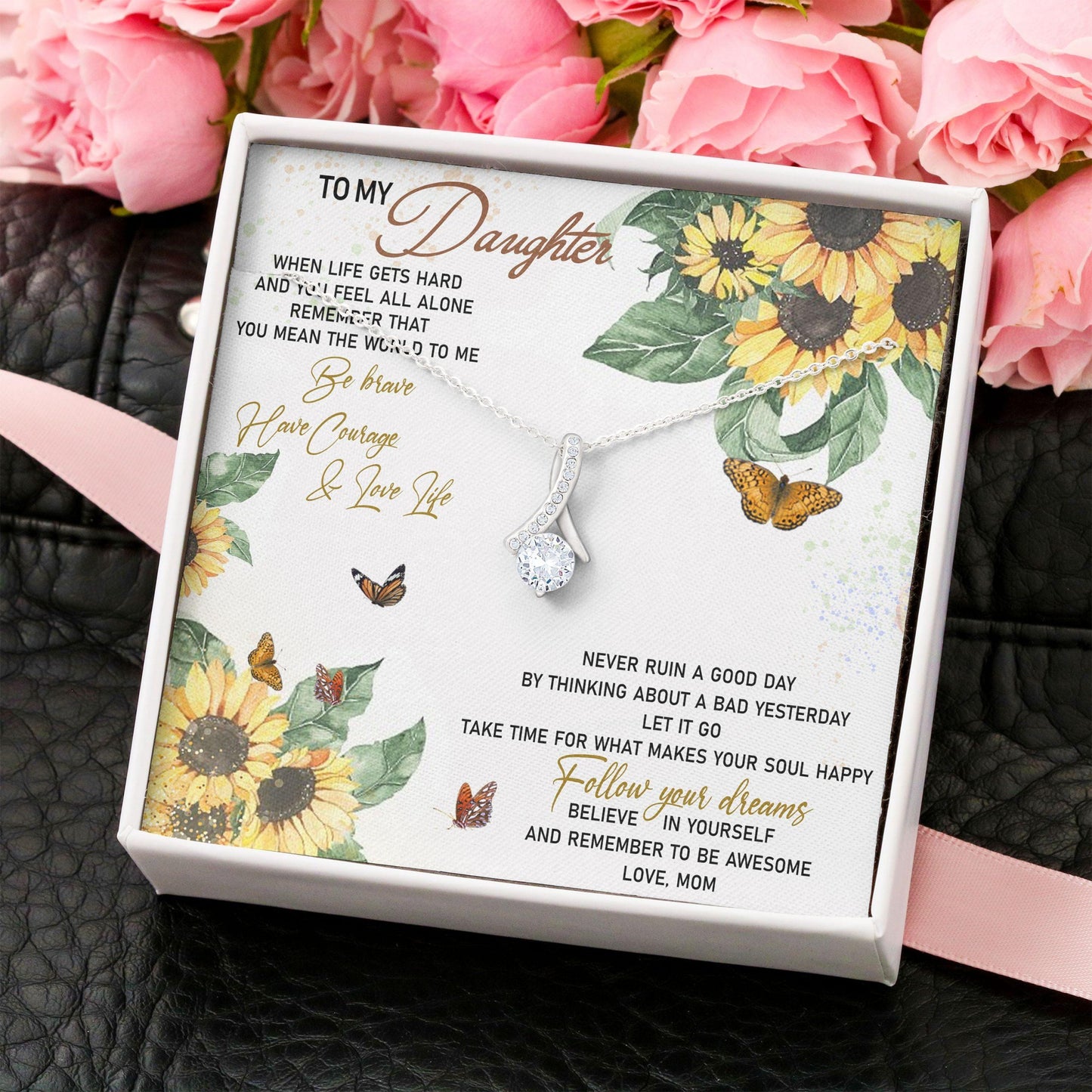 Collar para mi hija, joyería de mamá: seductor cuando la vida se pone difícil y te sientes sola, recuerda que significas el mundo para mí