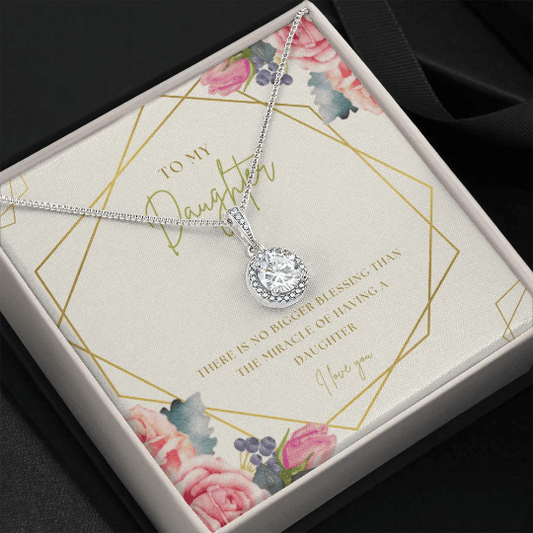 To My Daughter Necklace From Mom, Dad - There Is No Bigger Blessing Than The Miracle Of Having A Daughter