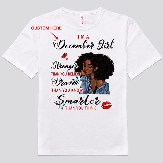 Camisetas de cumpleaños personalizadas "Soy una chica de diciembre"