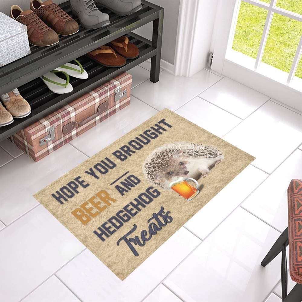 Hope You Brought Beer & Hedgehog Treats Hedgehog Doormat