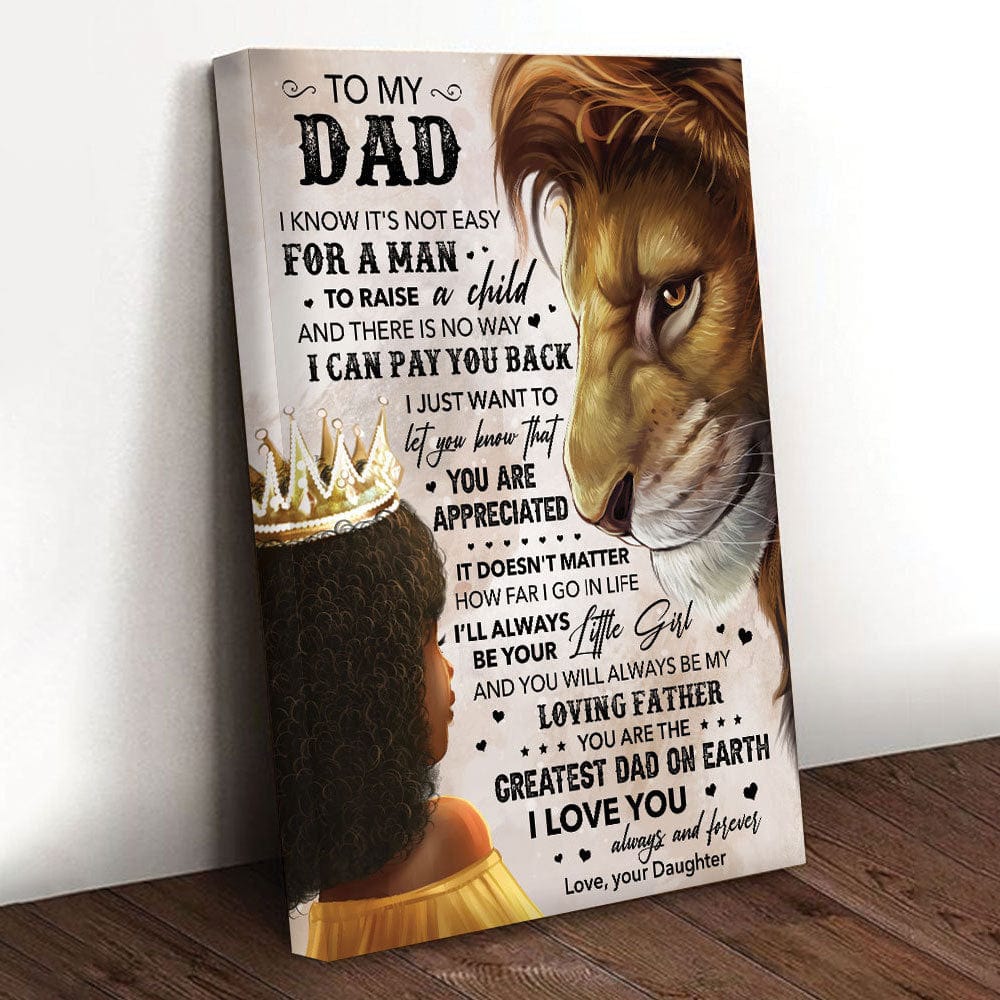 To My Dad Love From Daughter Father's Day Poster, Canvas
