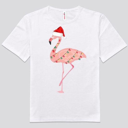 Camisas hawaianas con flamencos tropicales navideños