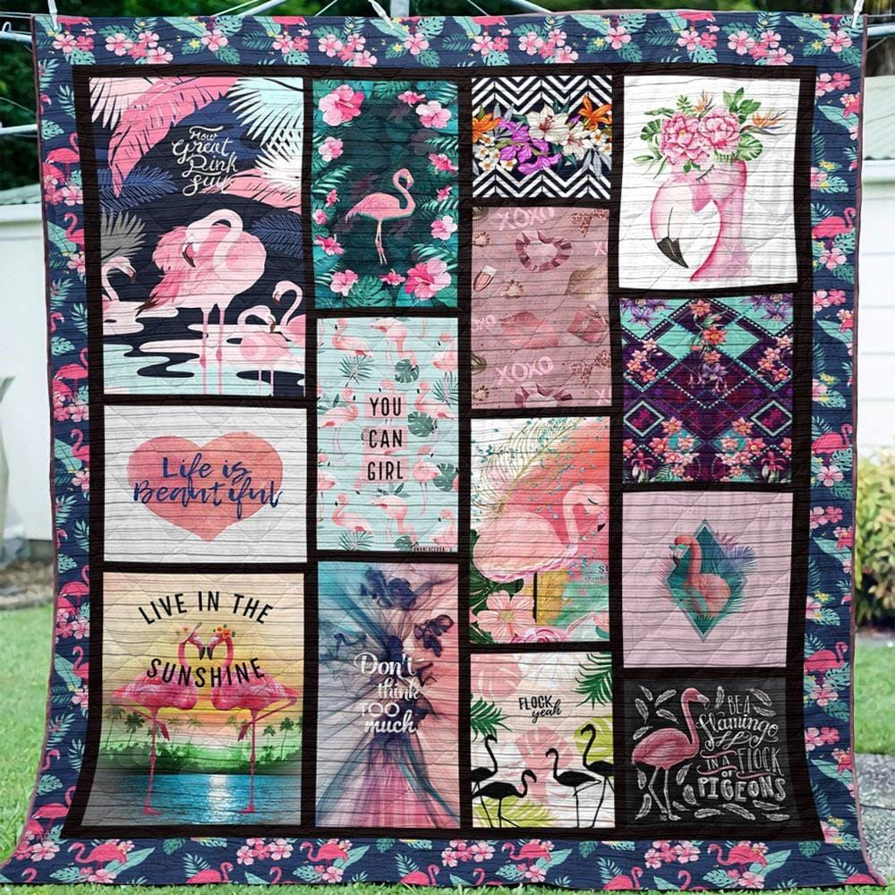 Life Is Beautiful, Flamingo Blanket Fleece & Sherpa