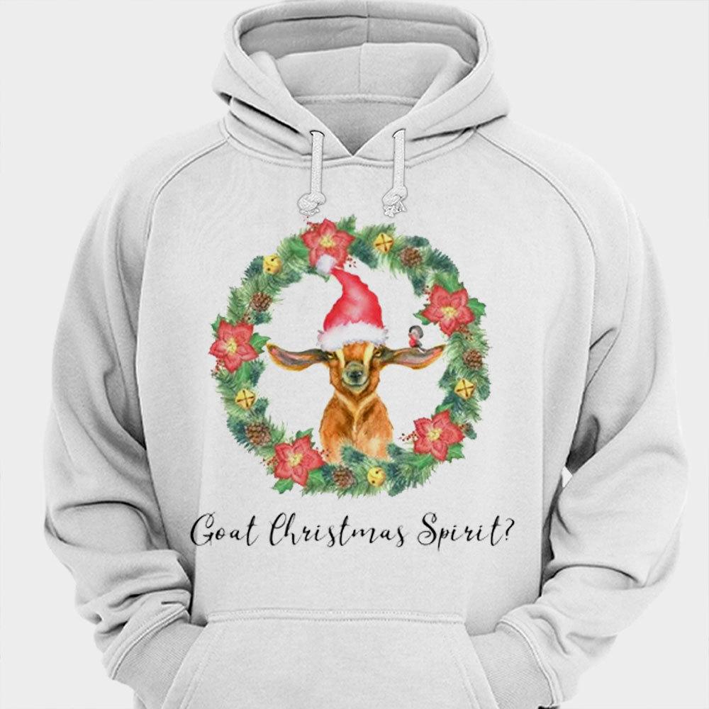 Camisetas con espíritu navideño de cabra