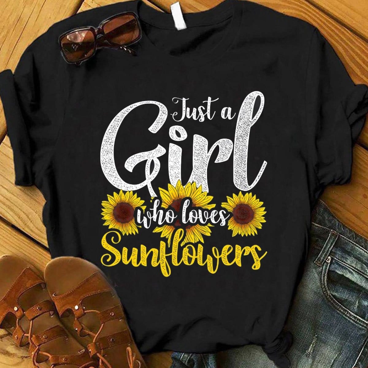 Solo una chica que ama los girasoles Camisetas hippies