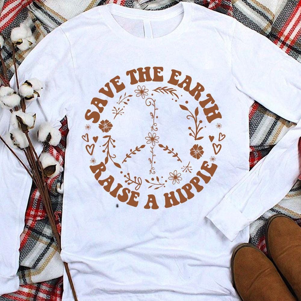 Salva la Tierra, cría a un hippie, camisetas hippies