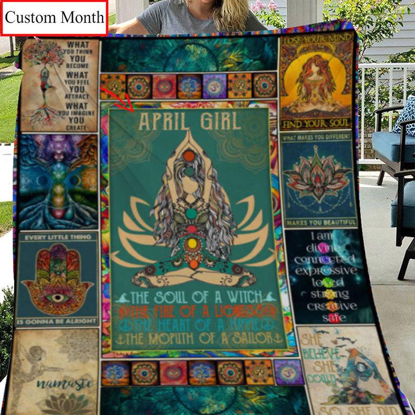 Ella tiene alma de gitana, corazón de hippie, espíritu de hada, manta hippie personalizada de vellón y sherpa