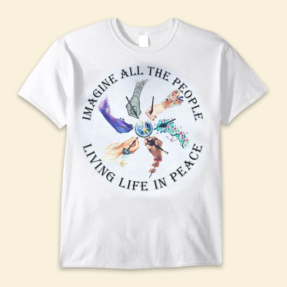 Imagina a toda la gente viviendo la vida en paz Camisetas hippies