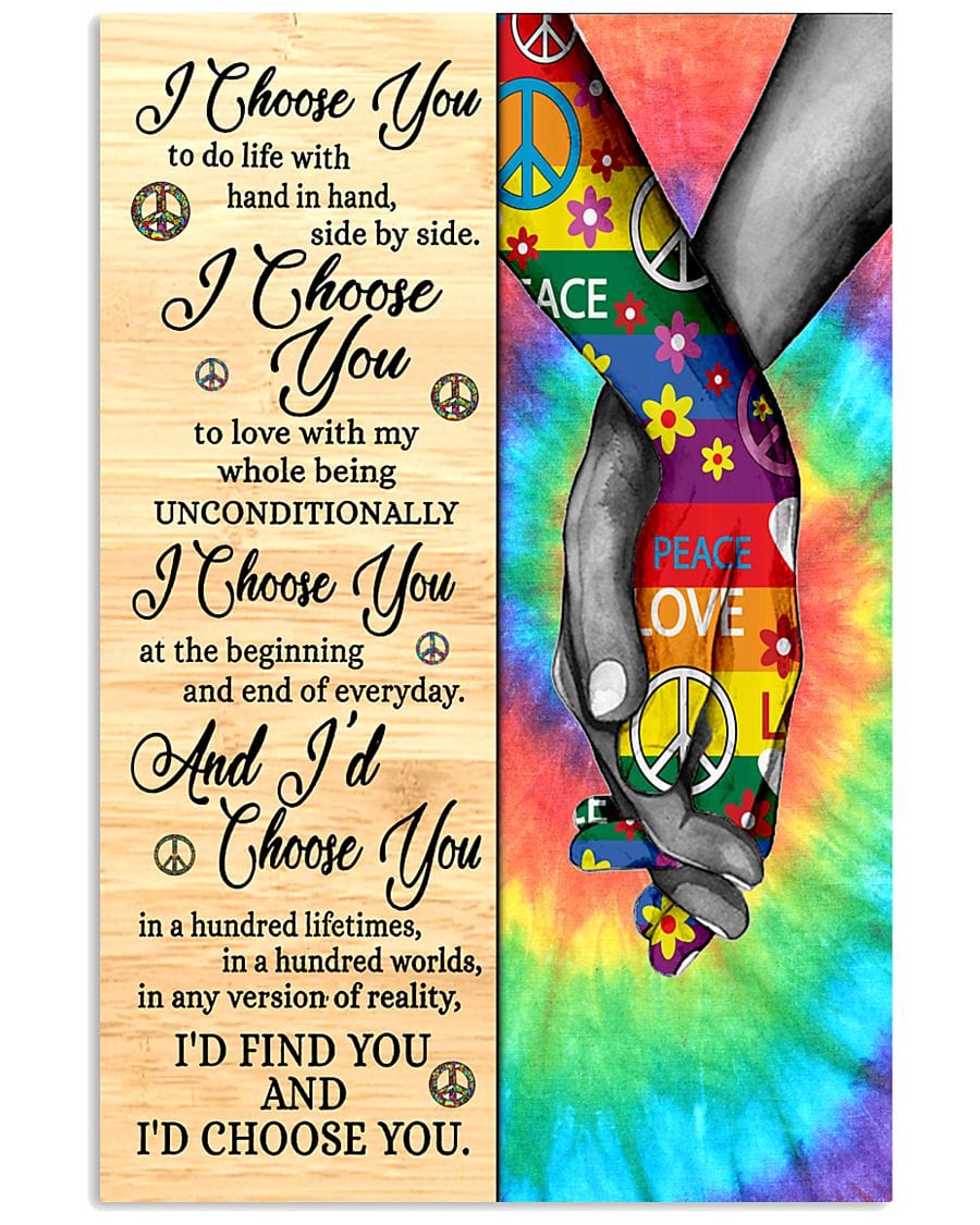 I Choose You Hippie Couple Hippie Poster, Canvas