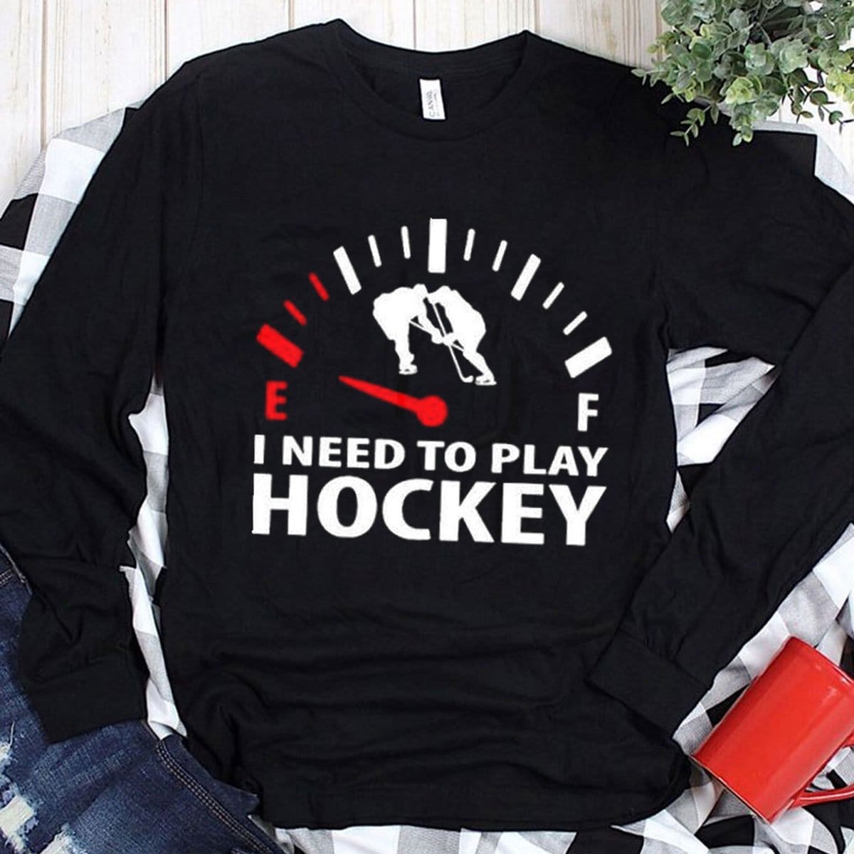 Sudadera con capucha y camiseta "Necesito jugar al hockey"
