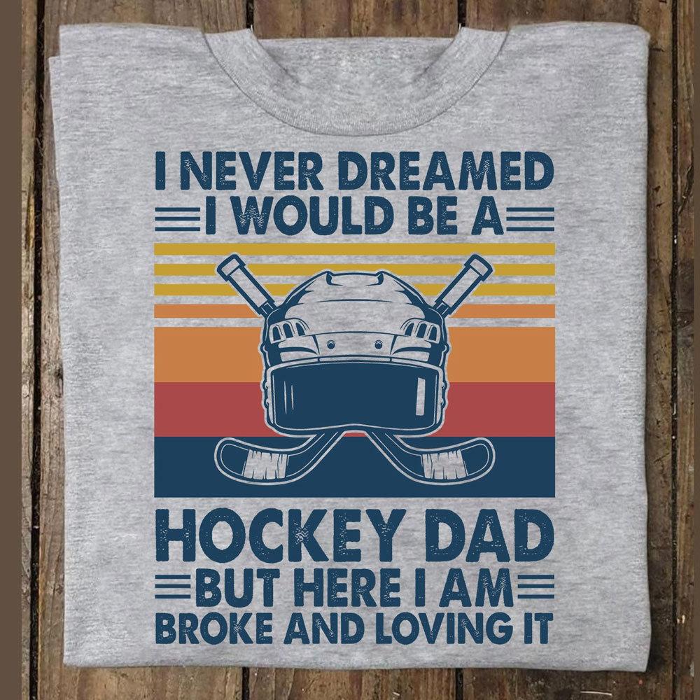 Camiseta de papá de hockey, aquí estoy, arruinado y amándolo, camisetas de hockey vintage