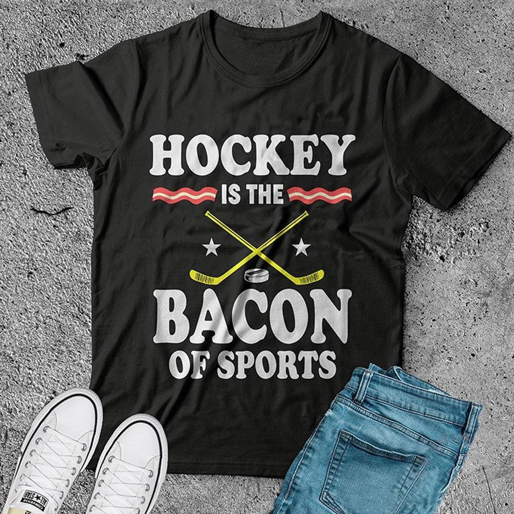 Camiseta de hockey, el hockey es el tocino de los deportes, camisetas divertidas de hockey