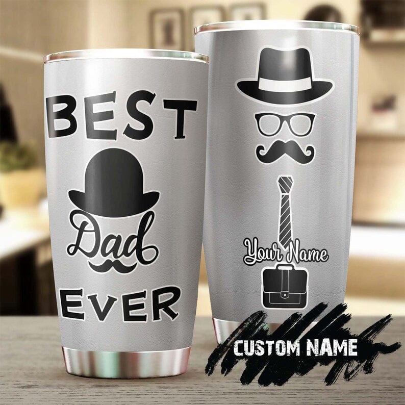 Vaso personalizado para el Día del Padre con el mensaje "El mejor papá del mundo"