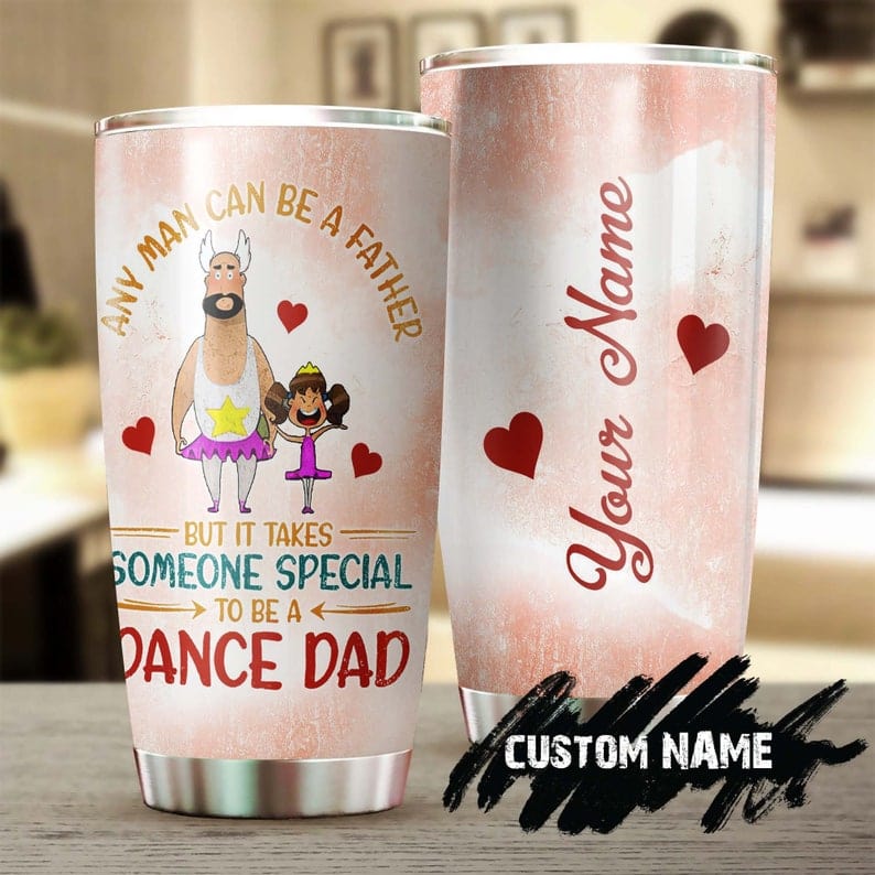 Vaso personalizado para el Día del Padre con pareja de baile de papá e hija