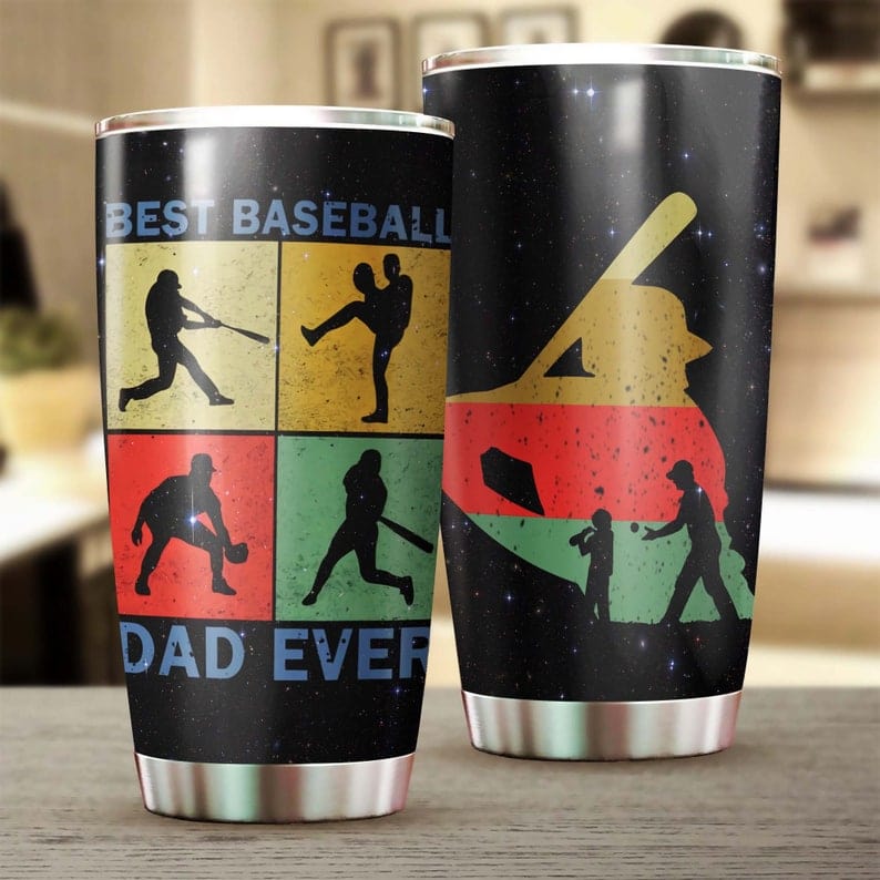 Vaso para el Día del Padre con el mejor papá del béisbol