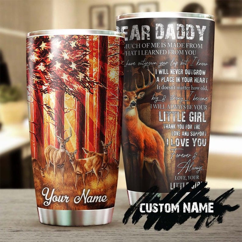 Vaso personalizado para el Día del Padre con el texto "Querido papá" de Daughter Hunting