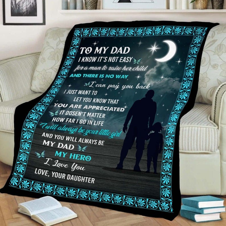 To My Dad Love From Daughter Father's Day Blanket