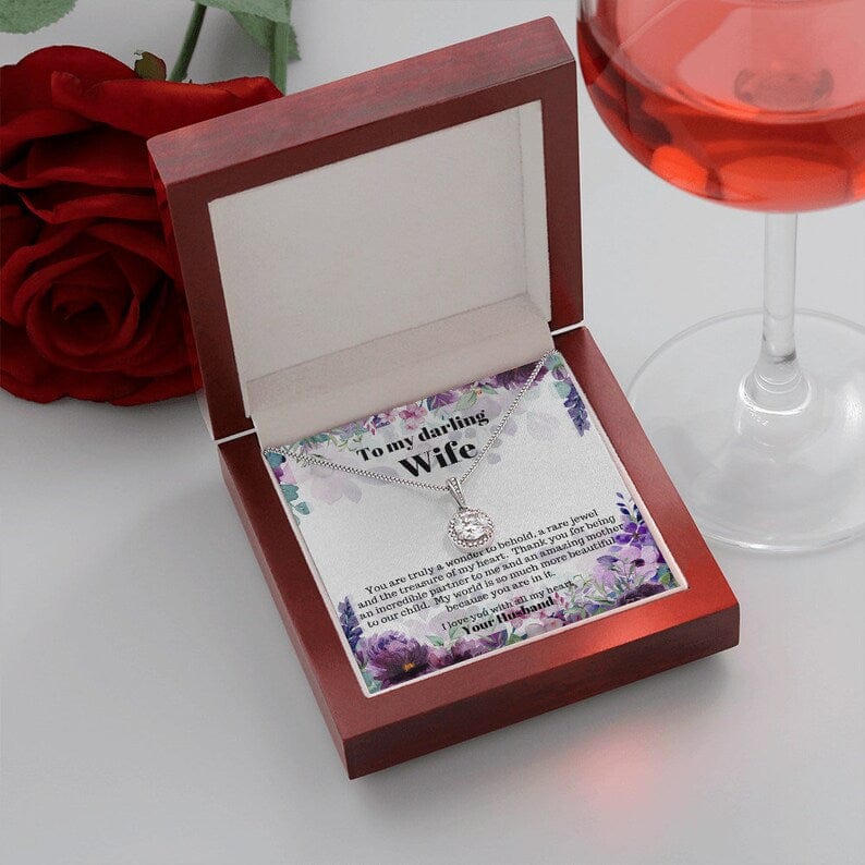 To My Darling Wife Necklace From Your Husband - You Are Truly A Wonder To Behold, A Rare Jewel And The Treasure Of My Heart