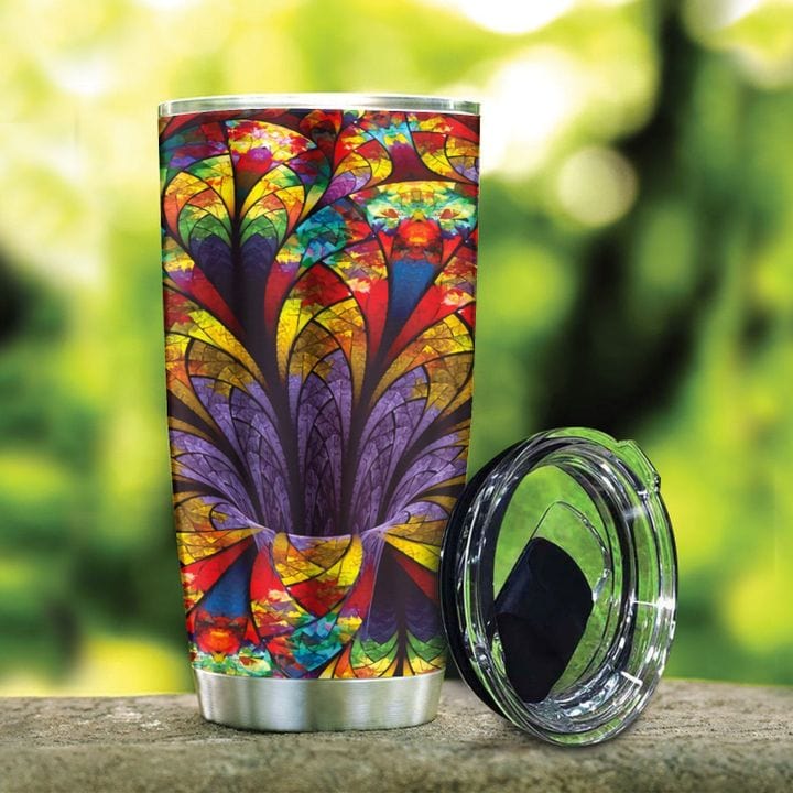 Colorful Flower Hippie Tumbler
