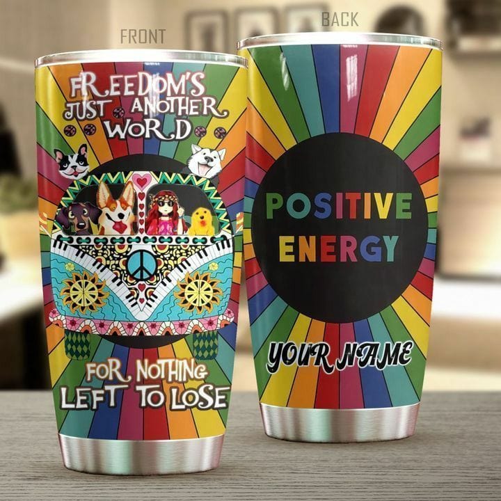 Vaso hippie personalizado con energía positiva