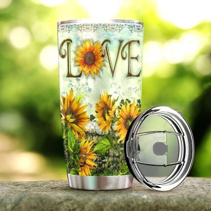 Love Sunflower Hippie Tumbler