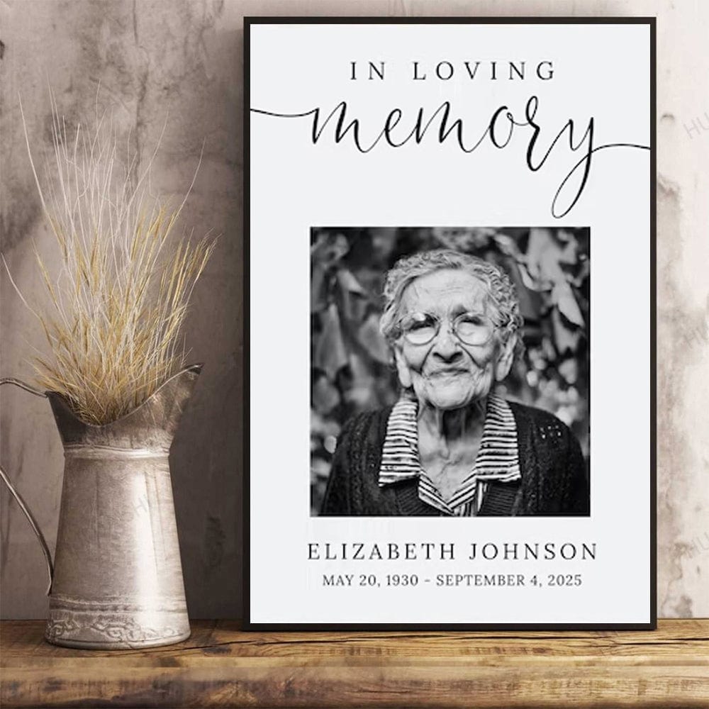 Póster conmemorativo personalizado en lienzo In Loved Memory