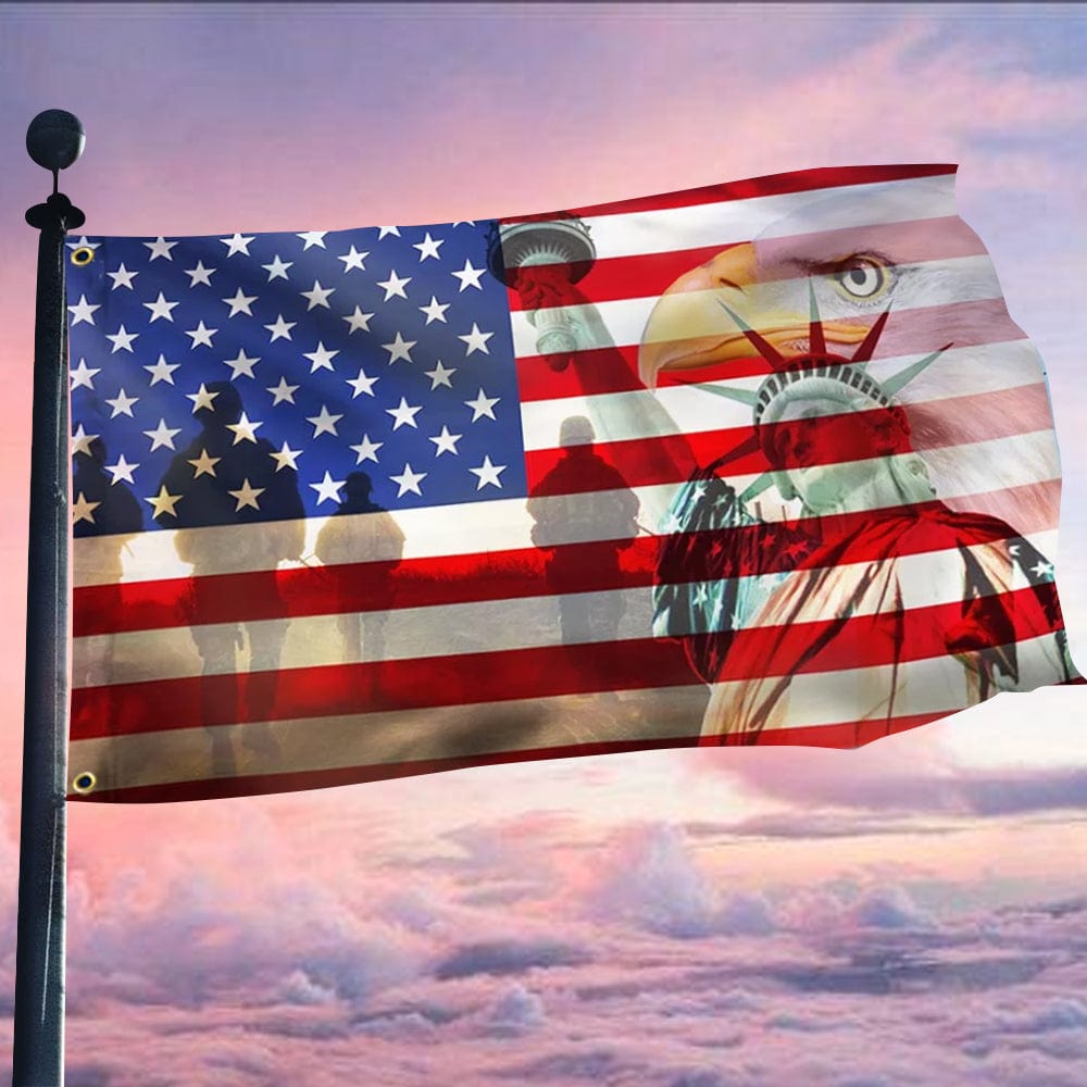 American Freedom Independence Memorial Day House & Garden Flag