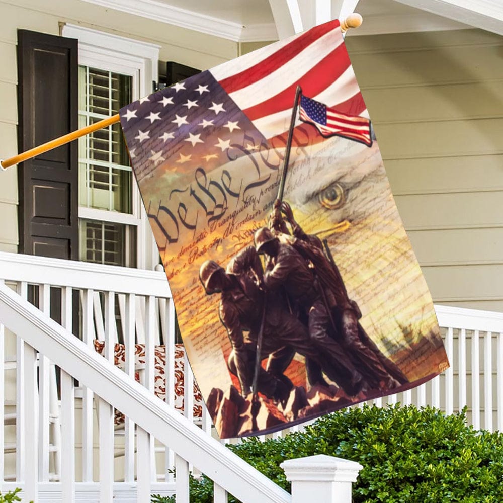 We The People Veteran Memorial Day House & Garden Flag
