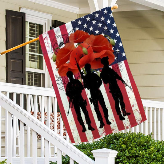 American Veteran Poppy Remembrance Memorial Day House & Garden Flag