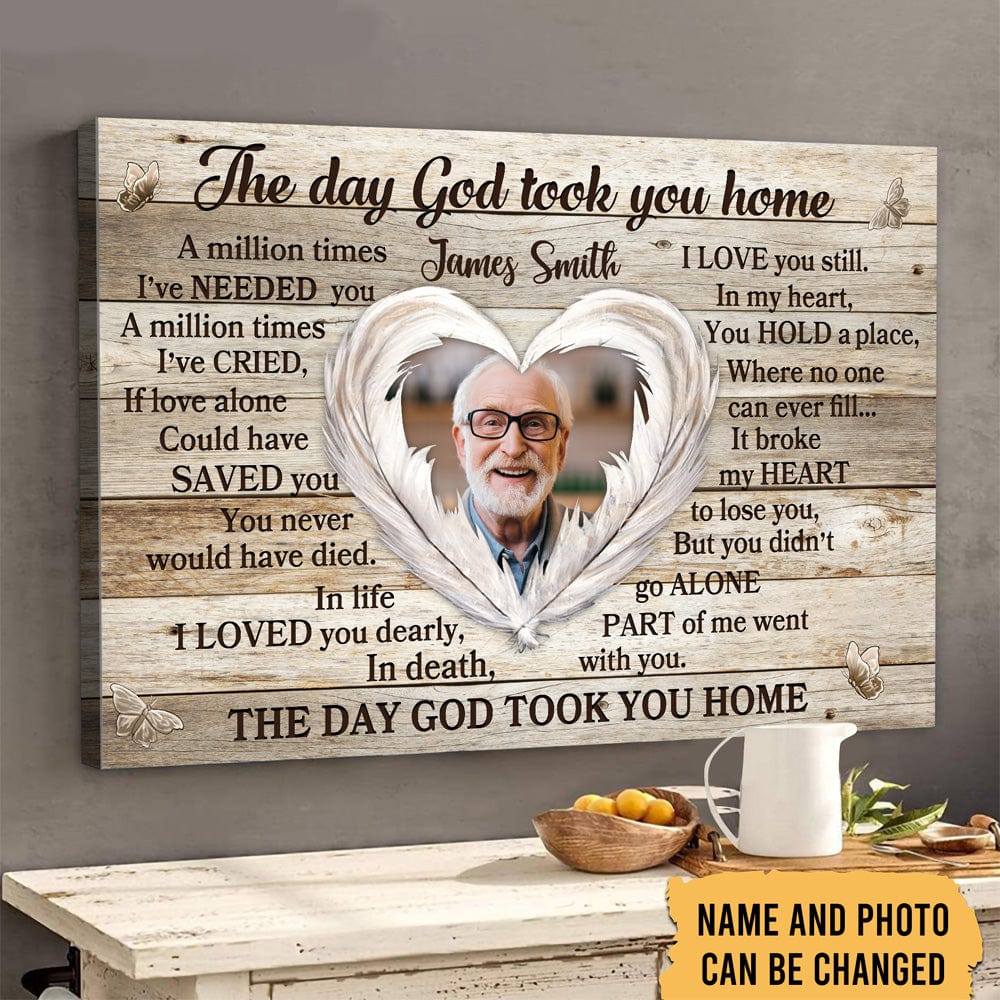 Póster conmemorativo personalizado El día que Dios te llevó a casa, lienzo
