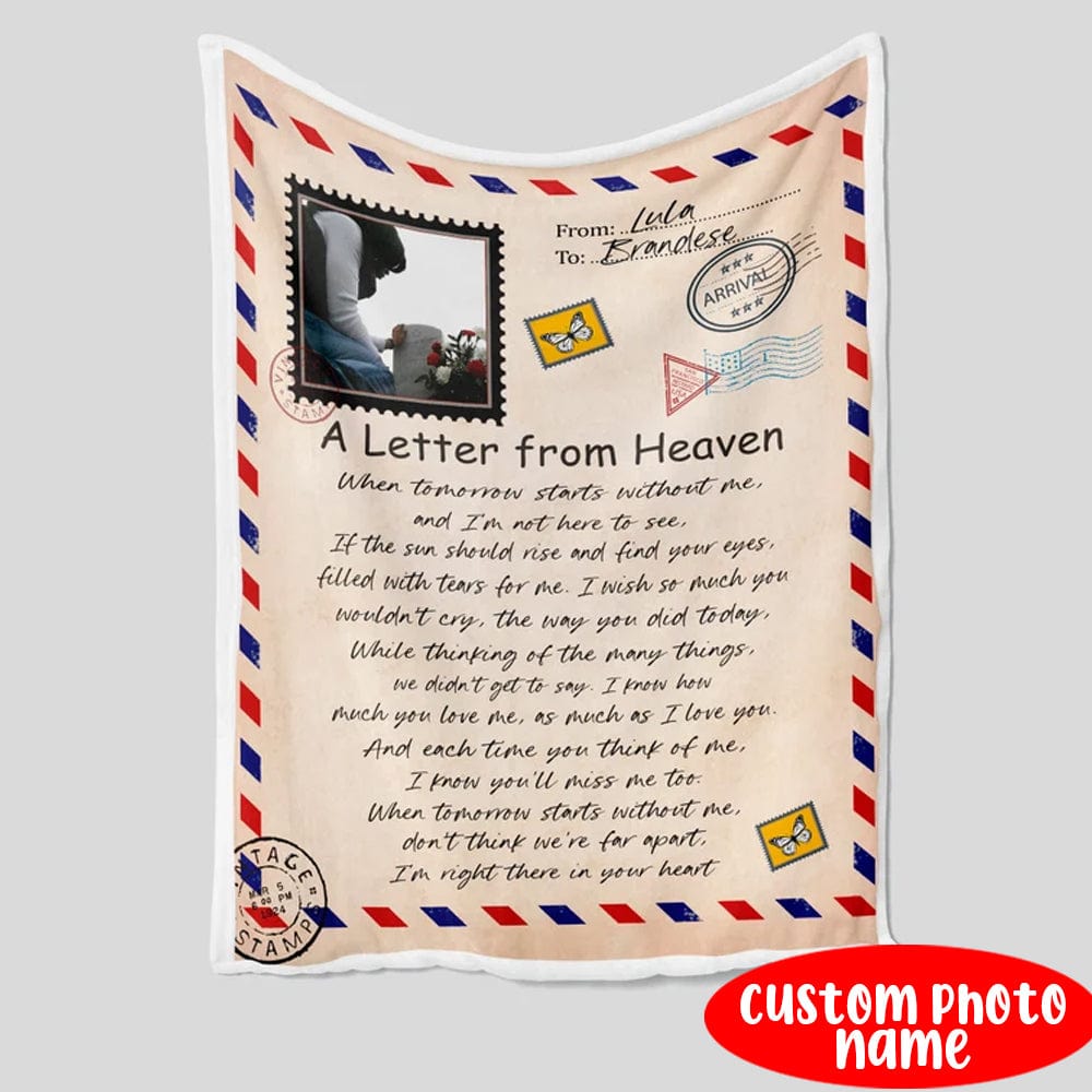 Manta de polar y sherpa personalizada conmemorativa Una carta del cielo