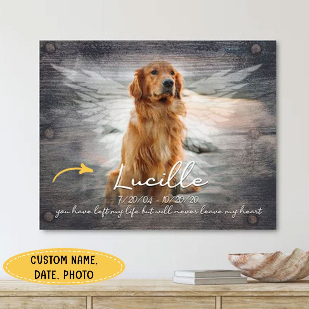 Te fuiste de mi vida pero nunca te irás de mi corazón Póster conmemorativo personalizado para mascotas, lienzo
