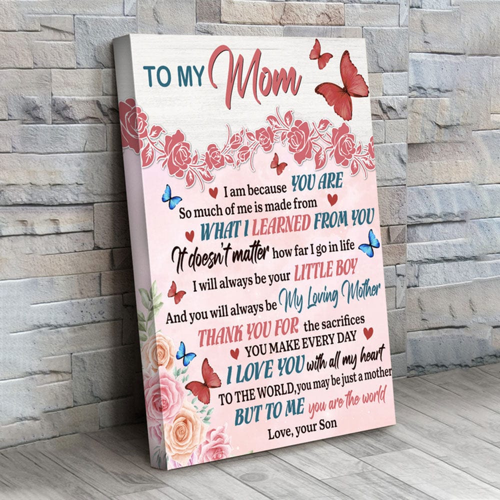 Para mi mamá, amor de parte de mi hijo, póster para el Día de la Madre, lienzo