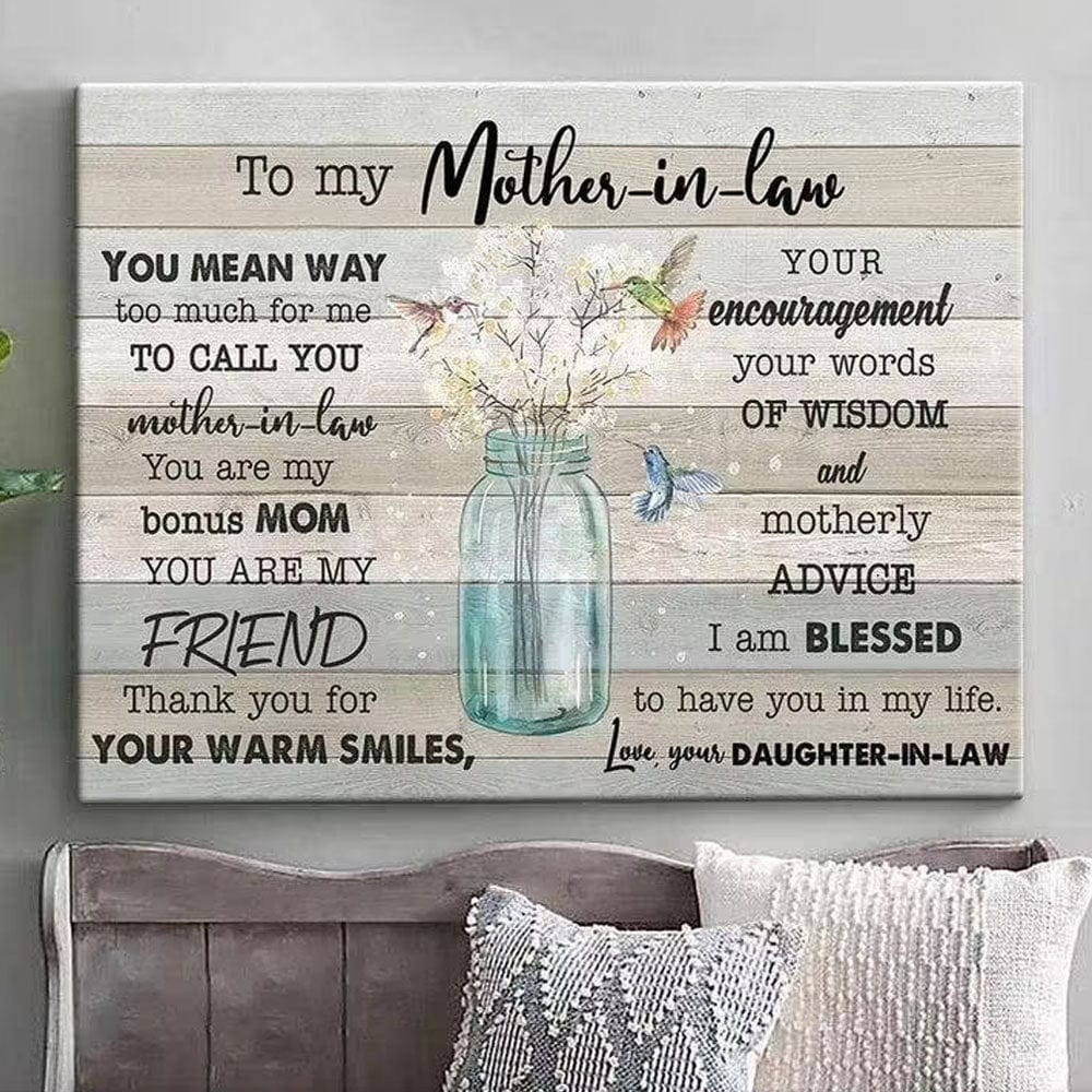 Para mi suegra, regalo de la nuera, póster del Día de la Madre, lienzo