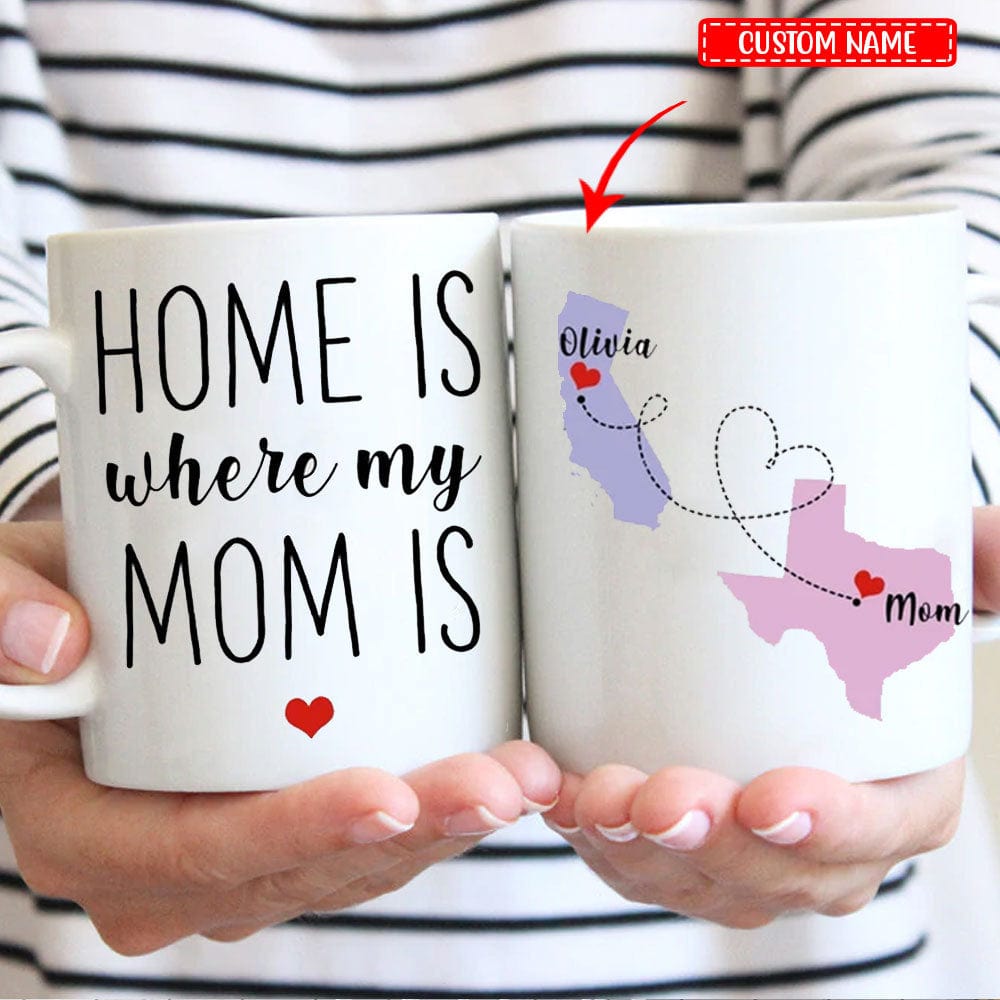El hogar es donde está mi mamá Tazas personalizadas para el Día de la Madre