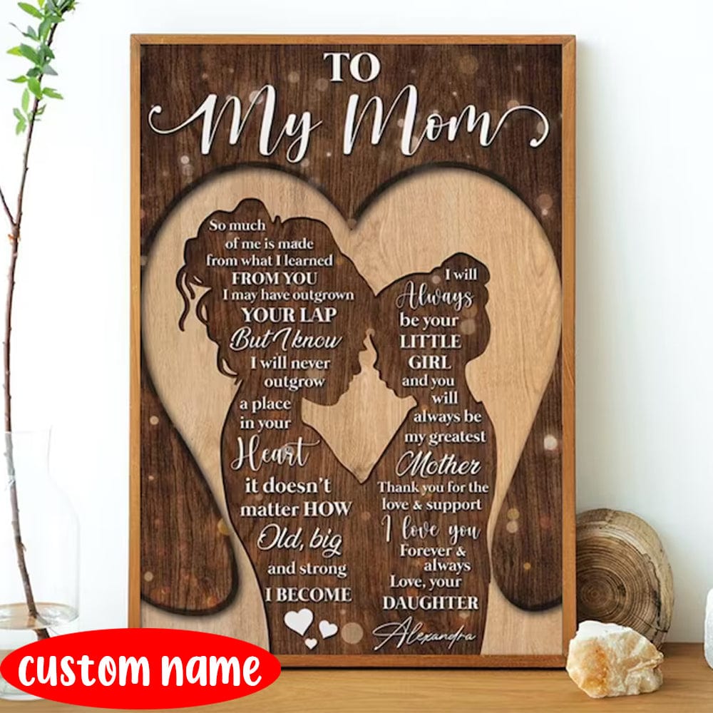 To My Mom Love From Daughter Personalized Mother's Day Poster, Canvas