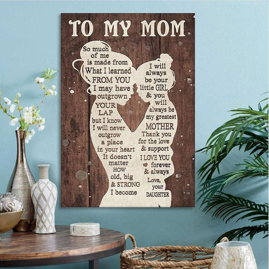 To My Mom Love From Daughter Mother's Day Poster, Canvas