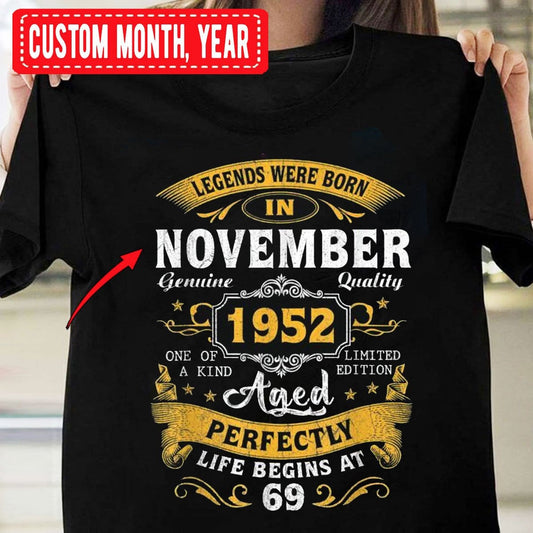 Leyendas que nacieron en noviembre, camisetas de cumpleaños personalizadas