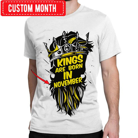 Los reyes nacen en noviembre, camisetas de cumpleaños personalizadas