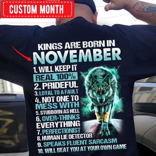 Los reyes nacen en noviembre, camisetas de cumpleaños personalizadas