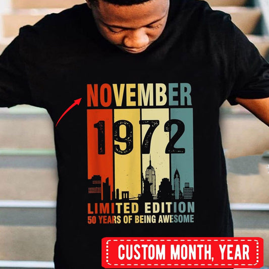 Edición limitada de noviembre, camisetas de cumpleaños personalizadas vintage