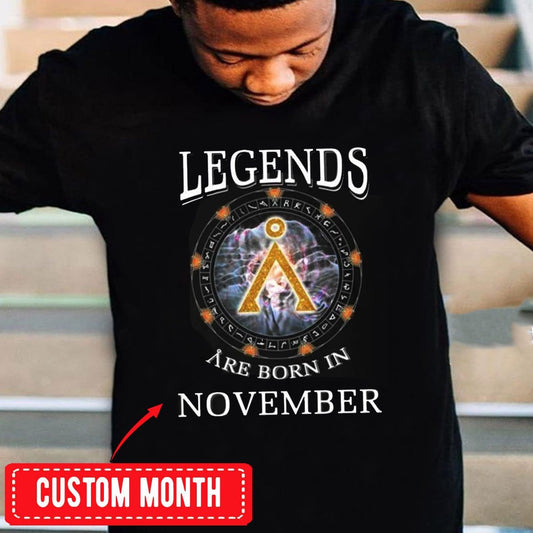 Las leyendas nacen en noviembre, camisetas de cumpleaños personalizadas