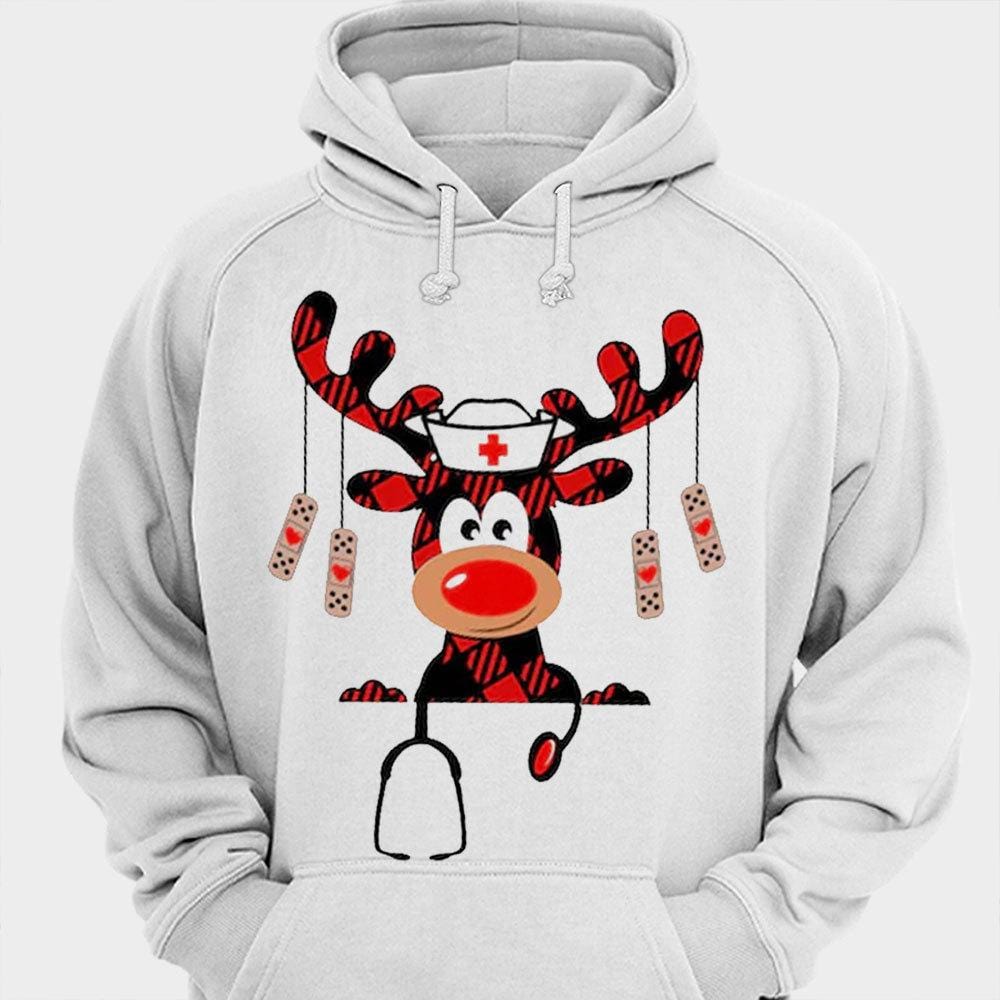 Camisetas navideñas de enfermera con estetoscopio