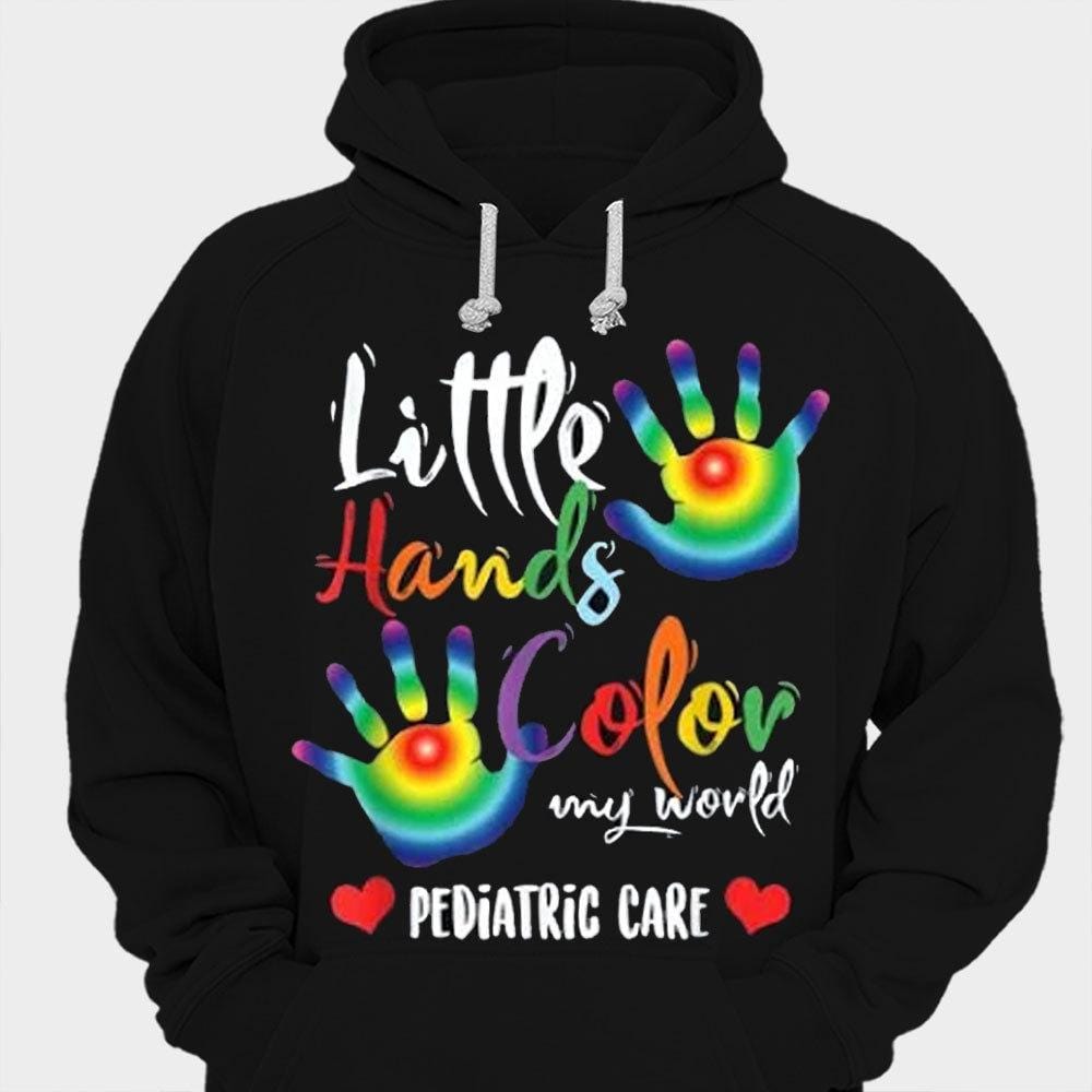 Camisetas de enfermera pediátrica Little Hands Color My World