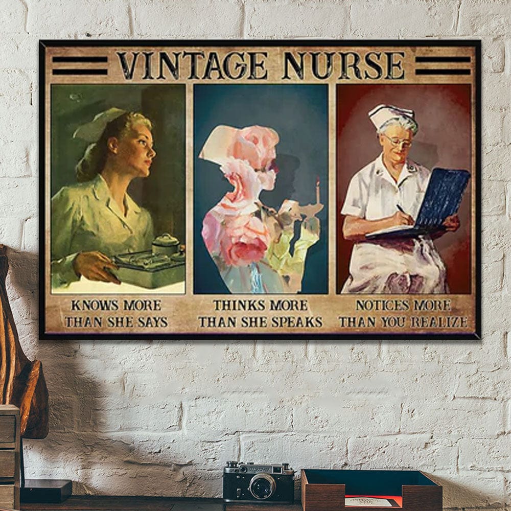 Póster de enfermera vintage, lienzo