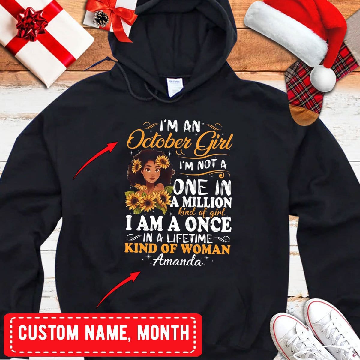 Soy una chica de octubre, camisetas de cumpleaños personalizadas, sudadera con capucha