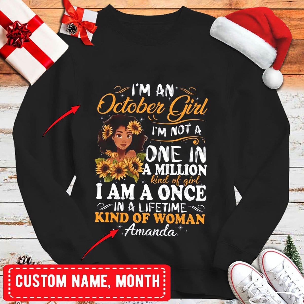 Soy una chica de octubre, camisetas de cumpleaños personalizadas, sudadera con capucha