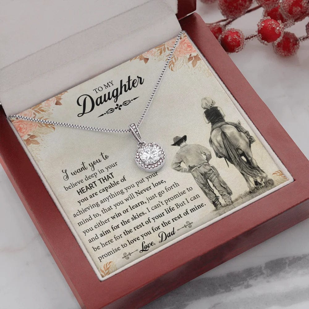 Collar de joyería para mi hija de papá: quiero que creas en tu corazón que nunca perderás, ni ganarás ni aprenderás