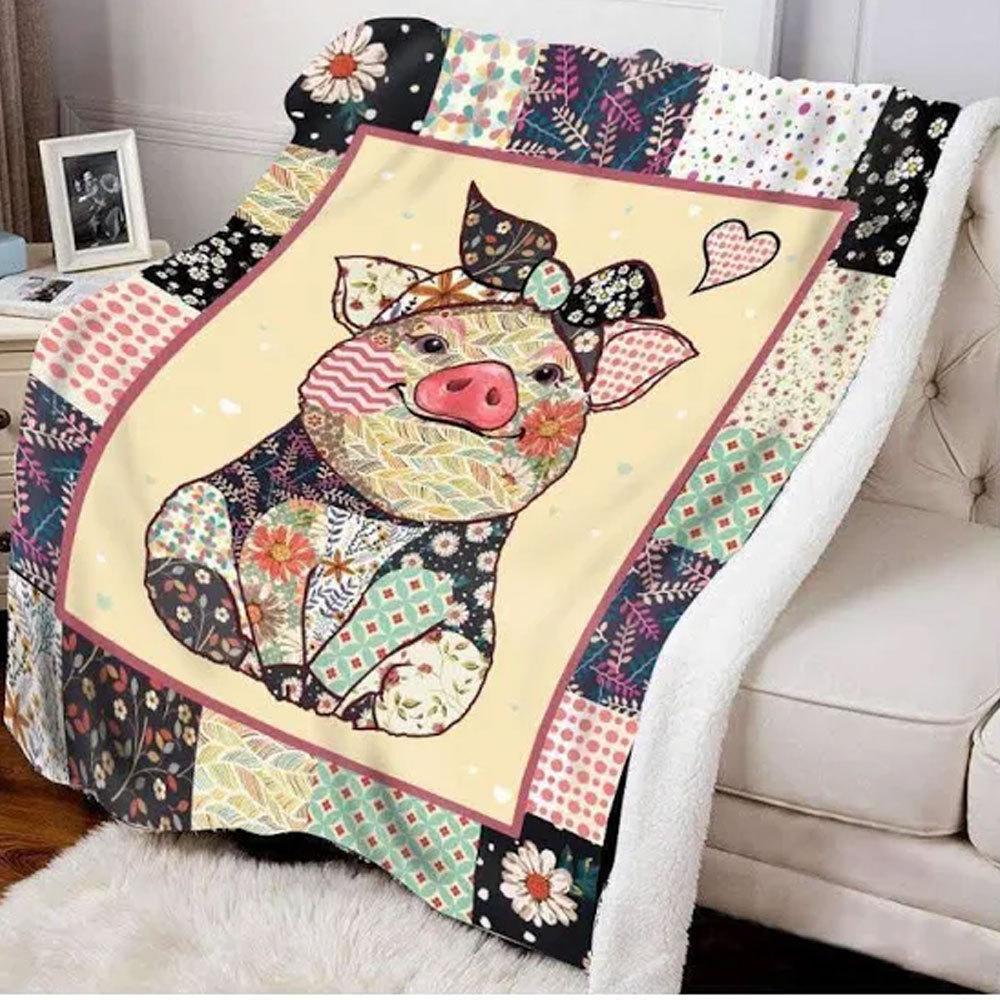 Bonita manta de cerdo de vellón y sherpa