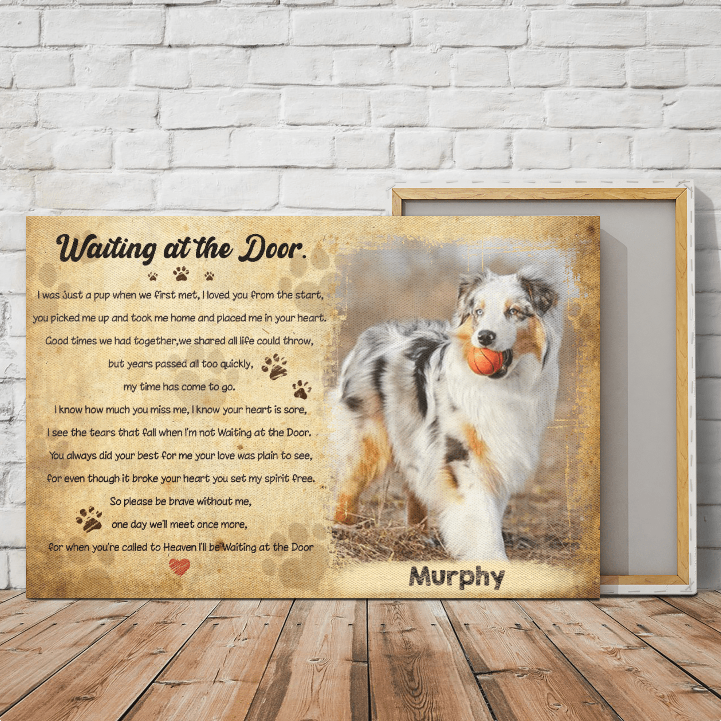 Waiting At The Door Personalized Pet Memorial Poster, Canvas